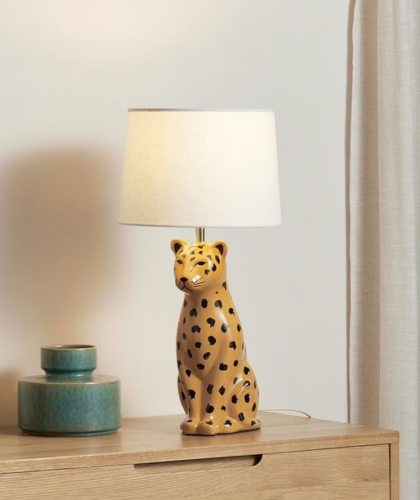 cheetah animal statue unique table lamp