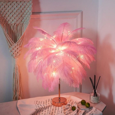 feather table lamp