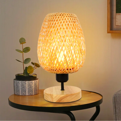 woven lantern table lamp